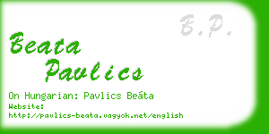 beata pavlics business card