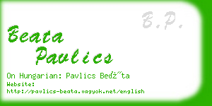 beata pavlics business card